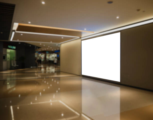 istock Blank billboard advertisement in a modern shopping mall 1365757002