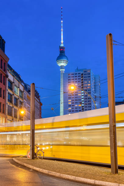 istock The famous TV Tower in Berlin at night 1365757004