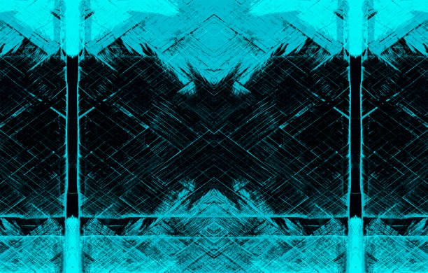 Dark cyan color woven bamboo fence structural pattern for background