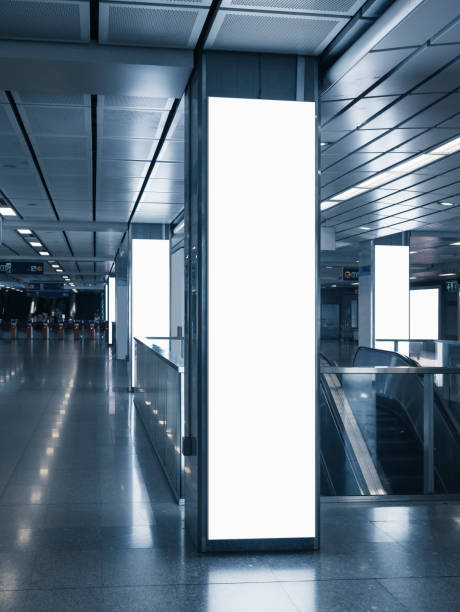 istock Blank Media Advertising Banner set in Subway station 1365762403