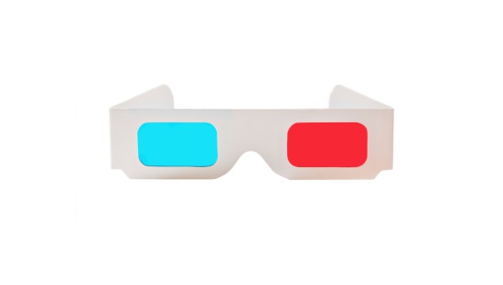 Card 3d glasses on a white background