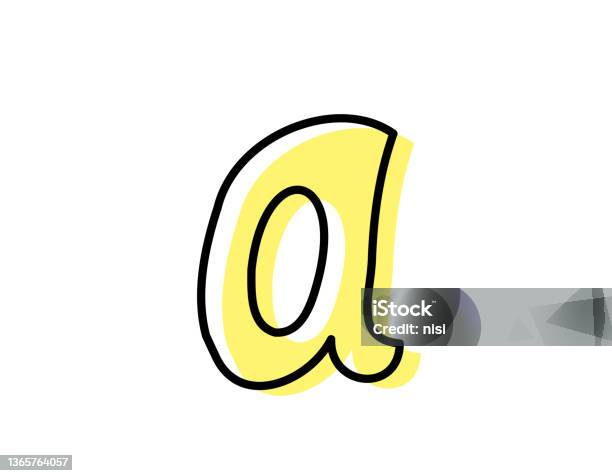 Lowercase A Vector Handwritten Alphabet Vector Illustration Lowercase Letters A Stock ...