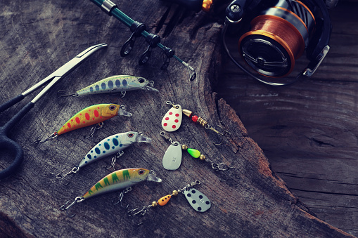 Fishing, mountain stream fishing, mountain stream lure, river, lure, minnow, tool, spinner, rod, map, lure fishing, reel