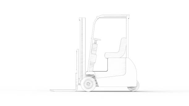 3d rendering of a industrial fork lift isolated in white studiobackground