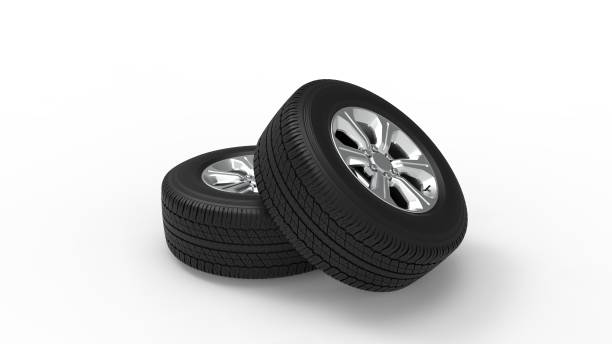 istock 3d rendering of two car tires isolated in white background 1365768602