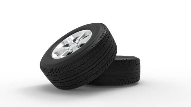 istock 3d rendering of two car tires isolated in white background 1365768607