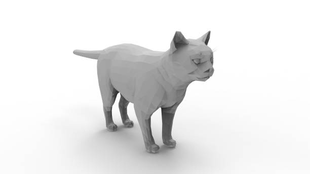 istock 3d rendering of a polygonal cat isolated in studio background 1365768638