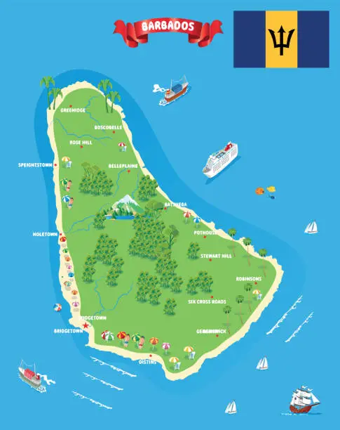 Vector illustration of Barbados Map