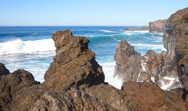 istock Huge waves crashing on the coast of Lanzarote 1365769355
