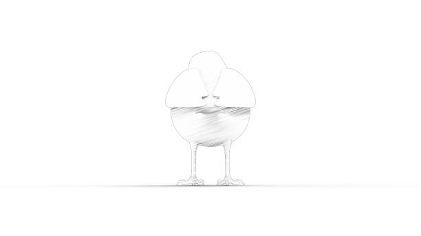 3d rendering of a computer model small bird isolated in white background