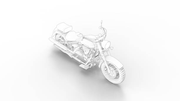 istock Motorcycle cruiser sketch isolated in white studio background 1365769557