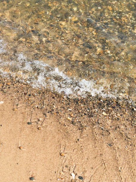 istock surf on the beach, sandy beach with pebbles 1365769806