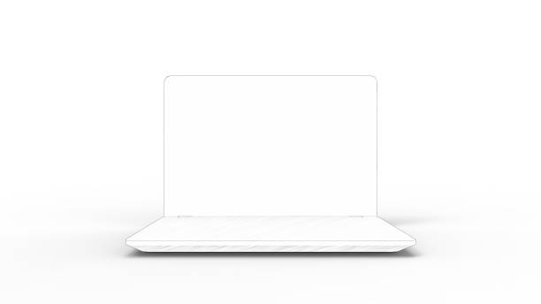 Laptop isolated on white with clipping path. Entire image is in focus due to the focus plane manipulation using a TS-E lens.