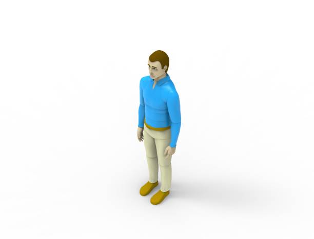istock 3d rendering of a male doll isolated in white studio background. 1365773328