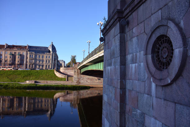 istock Vilnius City View with Neris river and Green Bridge, Lithuania 1365778738