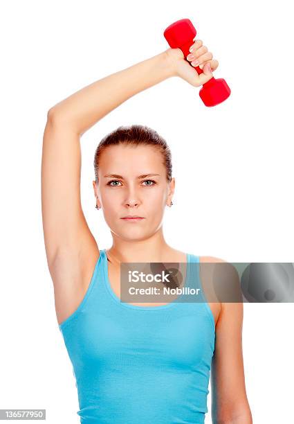 Woman With Barbell Stock Photo - Download Image Now - Active Lifestyle, Activity, Adult