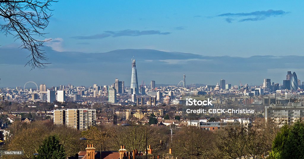 London Skyline The london skyline including many famous landmarks. Wembley Stock Photo