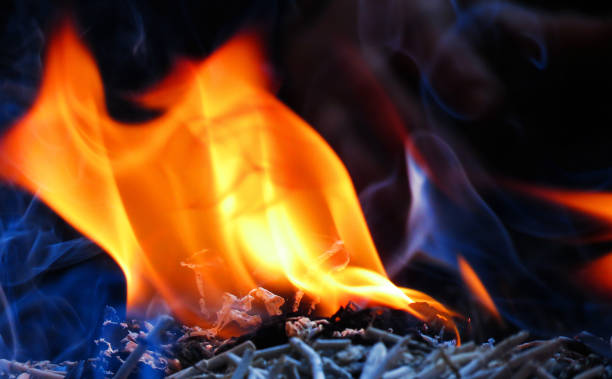 istock Fire Flame And the lighting smoke Close Up Fire in the Temple. 1365788080