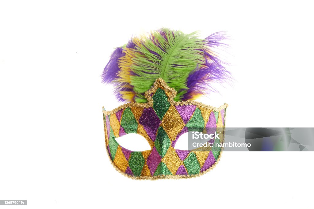 Mardi gras mask isolated on white background Mardi gras mask isolated on white background. Mardi Gras Stock Photo