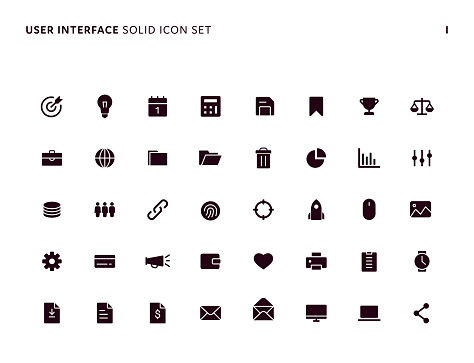 User Interface Minimal Solid Icon Set