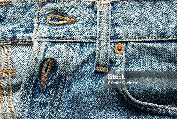 Photo libre de droit de Un Jeans banque d'images et plus d'images libres de droit de Bleu - Bleu, Coudre, Couture visible