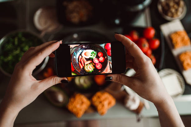 istock Taking a photo of a healthy fried egg breakfast at home 1365802548