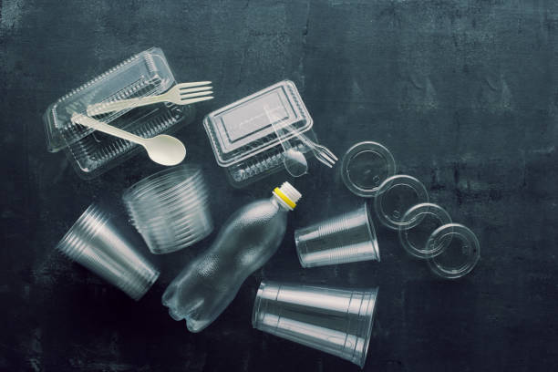 istock Plastic products in transparent cups and containers taken on a dark background 1365805885