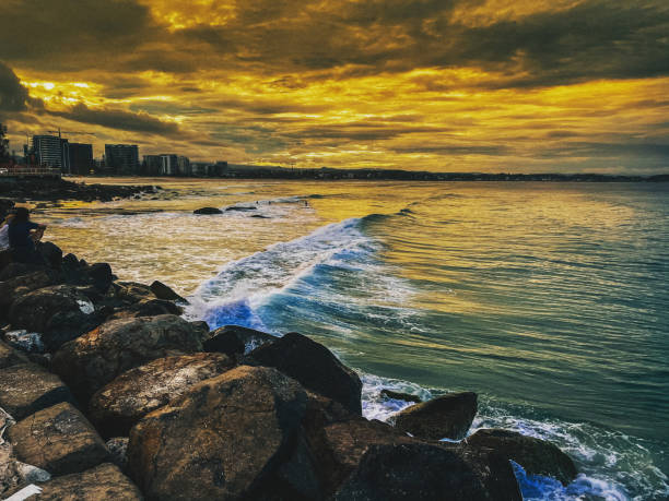 istock Golden sunset over ocean 1365805970
