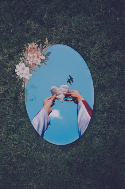 Reflection of the sky on a mirror