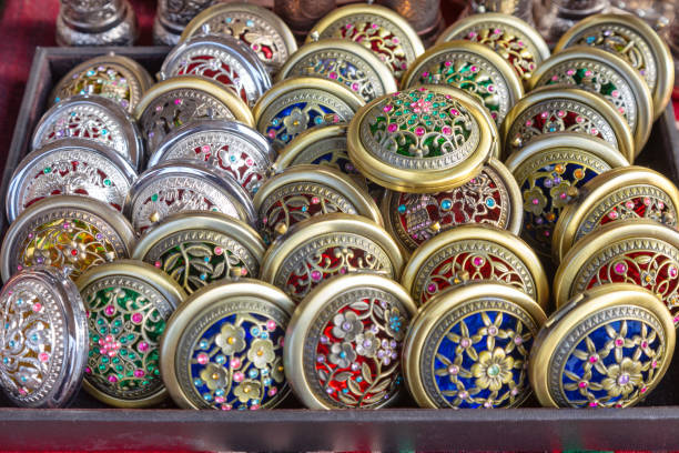 Lots of pocket metal mirror pile