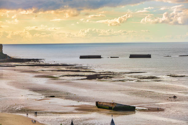 istock Arromanches / Mulberry harbours / D Day / France / History 1365814924