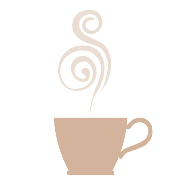 Coffee cup icon. Fragrant coffee cup icon on a white background. Vector illustration. Vector. Coffee cup icon. Fragrant coffee cup icon on a white background. Vector illustration. Vector. black coffee swirl stock illustrations