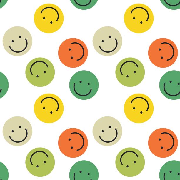 Cute colorful seamless pattern smile face illustration for wallpaper,background,design ,card,print