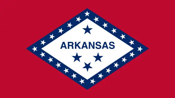 Vector illustration of Arkansas State Flag Eps File - The Flag Of Arkansas State Vector File