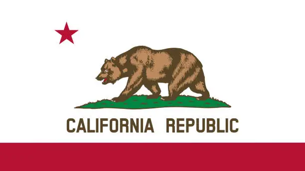 Vector illustration of California Republic State Flag Eps File - The Flag Of California State Vector File