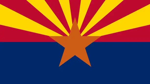 Vector illustration of Arizona State Flag Eps File - The Flag Of Arizona State Vector File