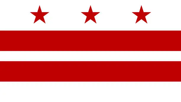 Vector illustration of District of Columbia Washington DC State Flag Eps File - The Flag Of District of Columbia Washington DC State Vector File