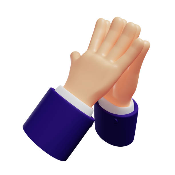 istock 3d hands show Steepling hands gesture, isolated illustration on white background, 3d rendering 1365822235