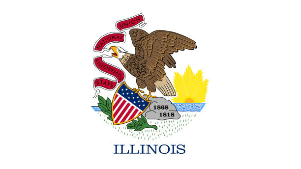 istock Illinois State Flag Eps File - The Flag Of Illinois State Vector File 1365822317