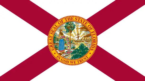 Vector illustration of Florida State Flag Eps File - The Flag Of Florida State Vector File