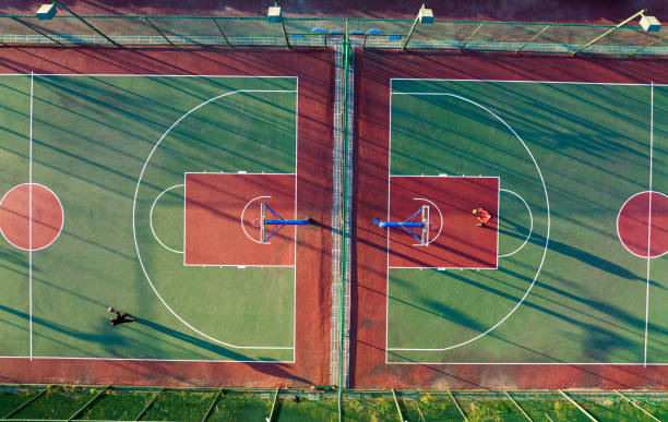 istock Aerial view of basketball 1365823068