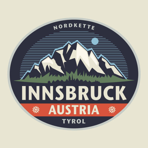 Abstract stamp or emblem with the name of Innsbruck, Tyrol, Austria, vector illustration