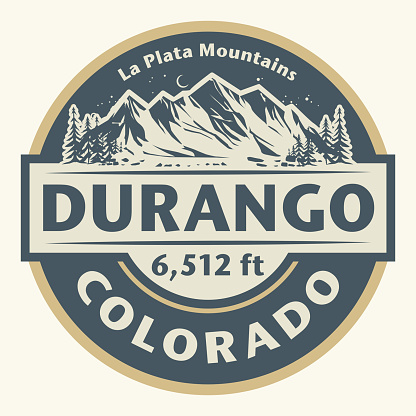 Abstract stamp or emblem with the name of Durango, Colorado, vector illustration