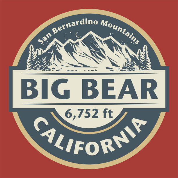 Abstract stamp or emblem with the name of Big Bear Lake, California, vector illustration