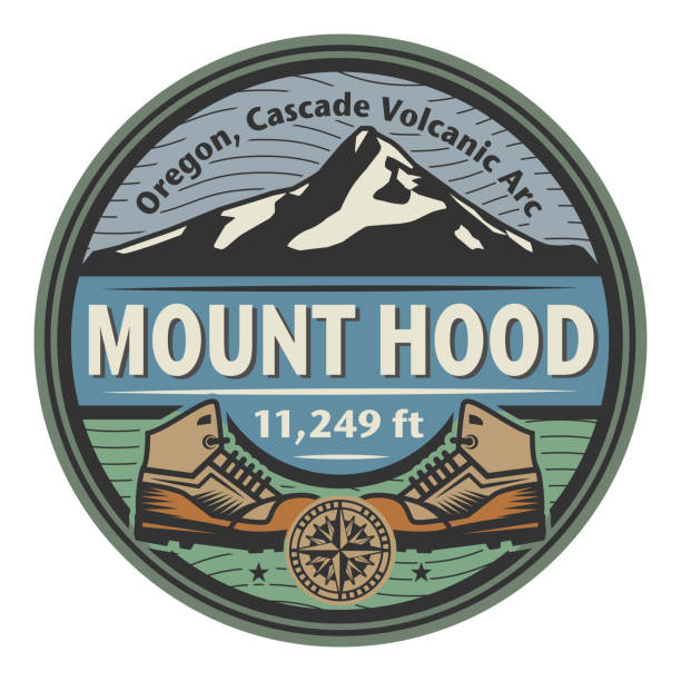 Abstract stamp or emblem with the name of Mount Hood, Oregon, vector illustration