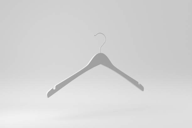 istock Coat hanger on white background. Paper minimal concept. 3D render. 1365826452