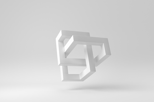 Abstracto minimalista moderno sobre fondo blanco. Concepto mínimo de papel. Renderizado 3D. photo
