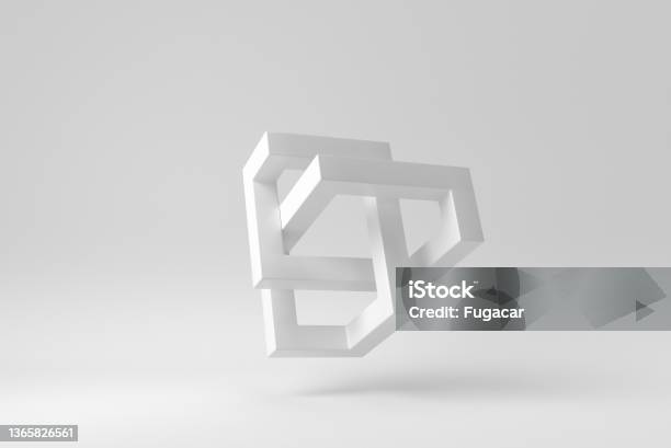 Abstract Minimal Modern On White Background Paper Minimal Concept 3d Render Stock Photo - Download Image Now