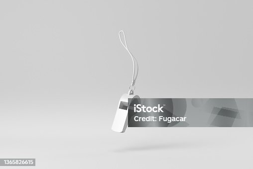 istock Whistle on white background. Design Template, Mock up. 3D render. 1365826615