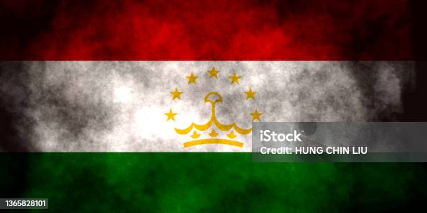 Closeup Of Grunge Tajik Flag Stock Photo - Download Image Now - Dushanbe, Tajikistan, Afghan Flag